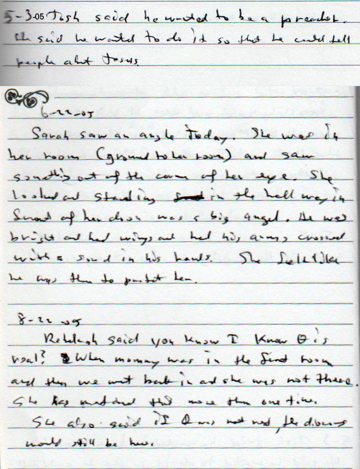J S R 5-8-x-05 J wants to preach S angel R there not there